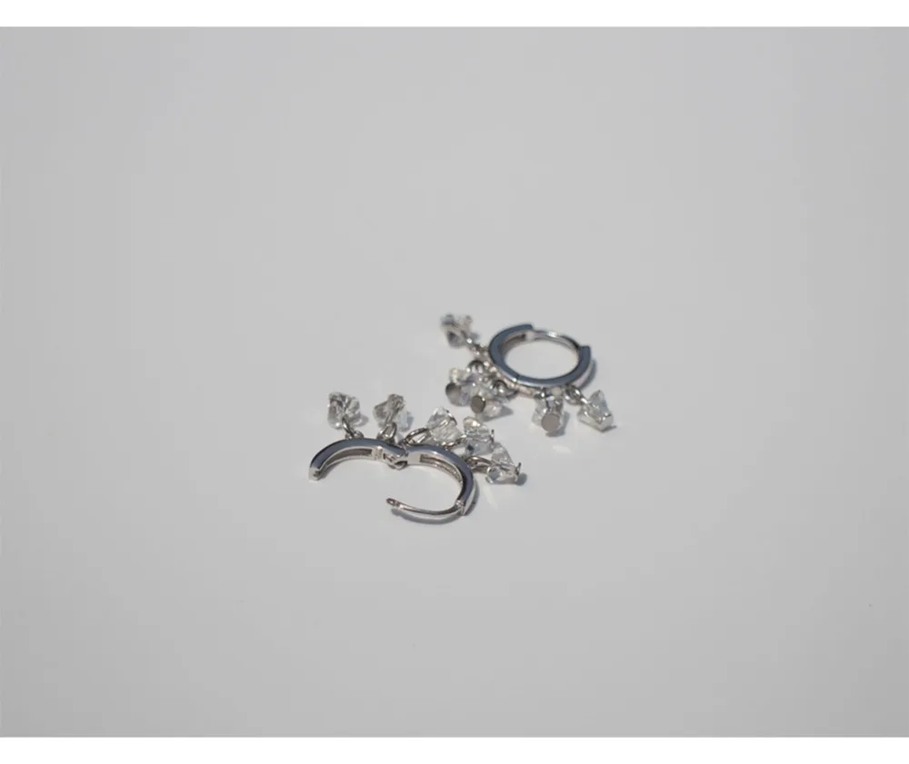 Серьги из стерлингового серебра S925 пробы, модная подвеска-кубик, циркониевые кольца для ушей, Пряжка для ушей, милые трендовые женские серебряные ювелирные изделия для ушей