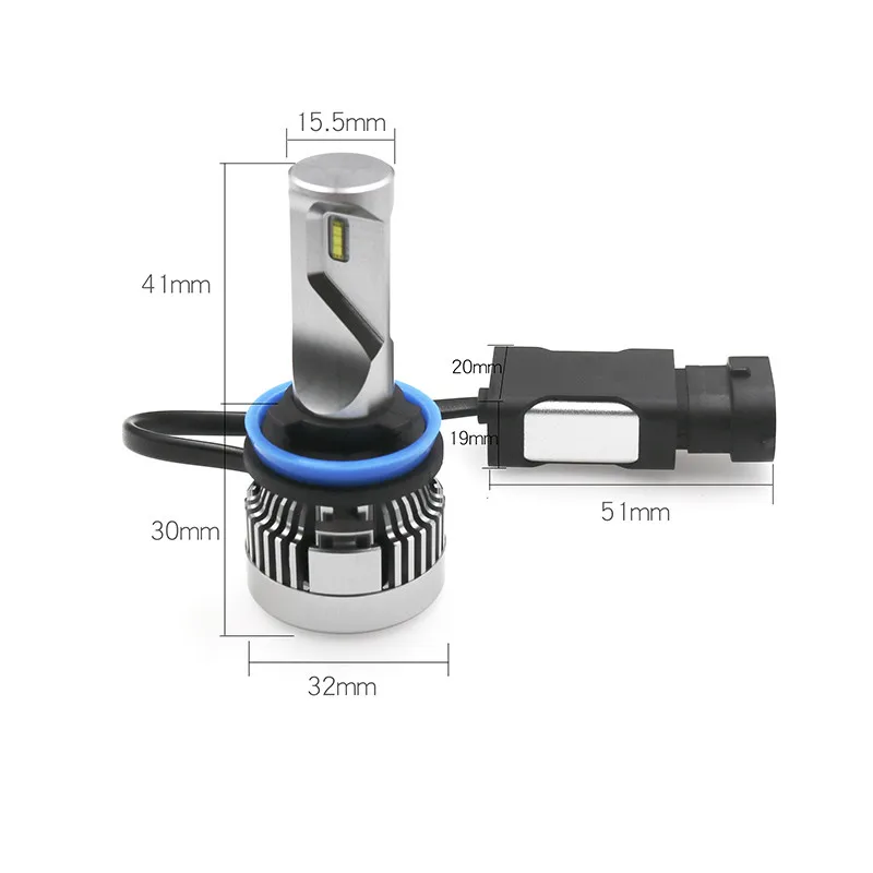 H8 H9 H11 MI7 светодиодные фары 80 Вт 12000LM Cree LED флип чипы белый 6000 К комбо дальнего света