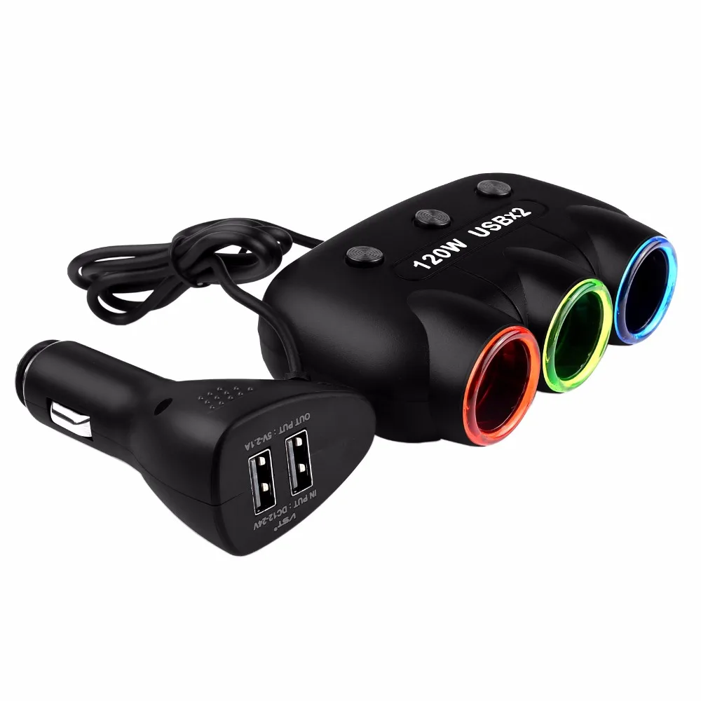 Разветвитель автомобильного прикуривателя 12 24 В 5 120 А Вт|lighter splitter|car cigarette lighter