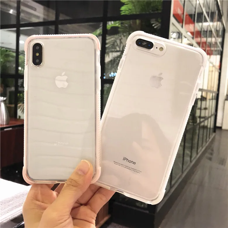 Anti fall Transparent Phone Case For iphone X XS Back Cover Cases Soft full protection Capa for 6 6S 7 8 Plus |