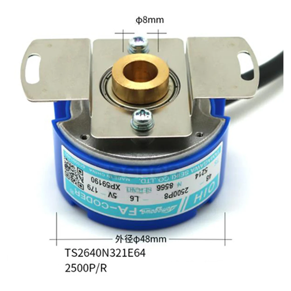 TAMAGAWA OIH48-2500P4-L6-5V Servo Motor Encoder 2500 pulse TS5214N500 TS5214N8566 N8599 DC5V Line Driver UVW output encoder | Инструменты