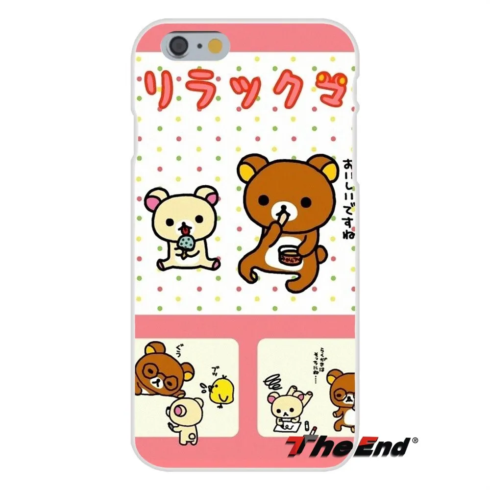 Мягкий силиконовый чехол для iPhone X 4 4S 5 5S 5C SE 6 6S 7 8 Plus Galaxy Grand Core Prime Alpha Kawaii Rilakkuma Cute