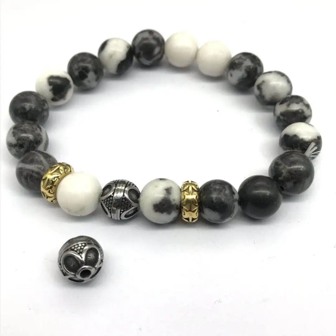 

316L Stainless Steel Retro Flower European Charms Beads 2mm Small Holes Beads For DIY Beaded Bracelets Jewelry Making