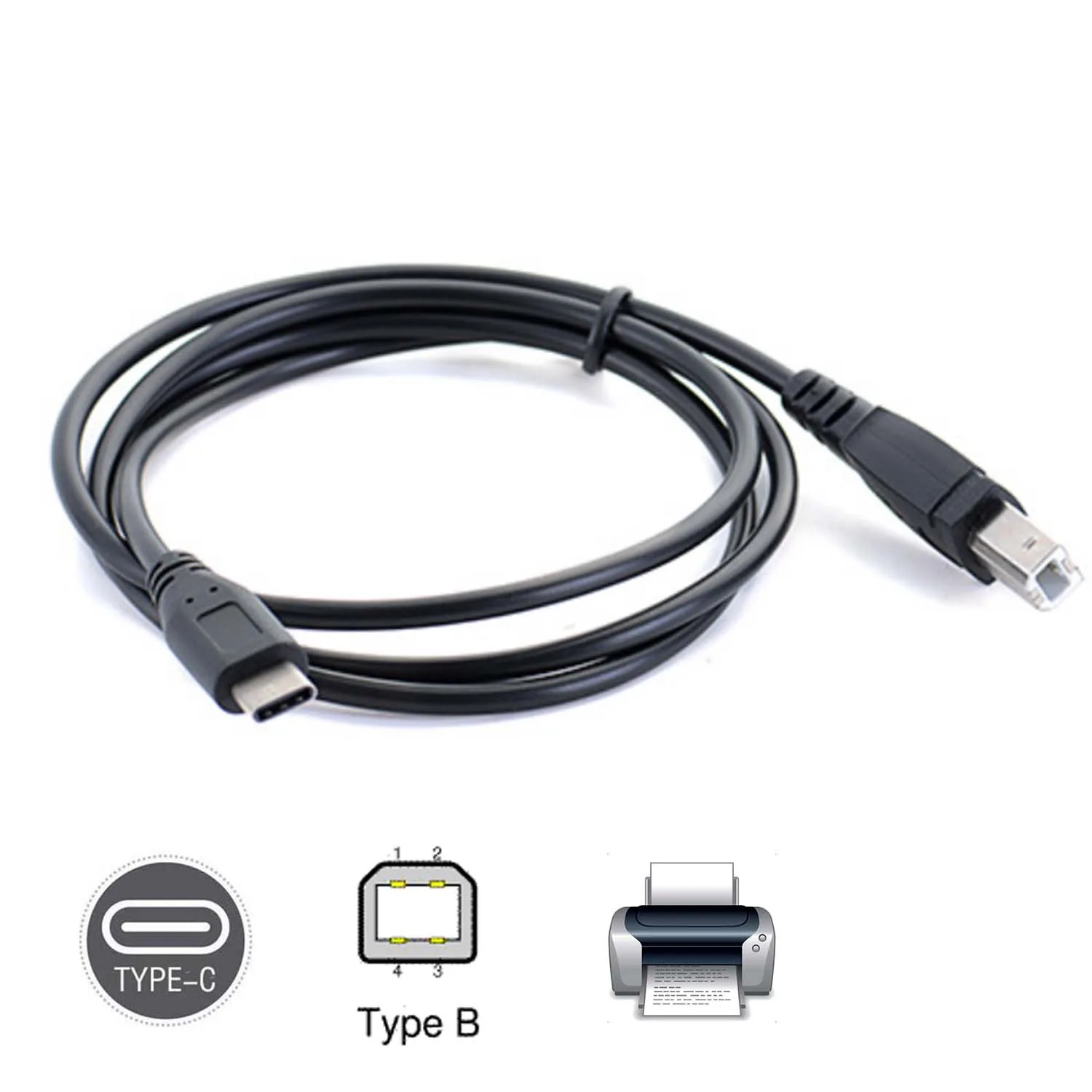 Кабель для передачи данных USB 3 1 Type C с разъемом папа на 2 0 B шнур телефона планшета