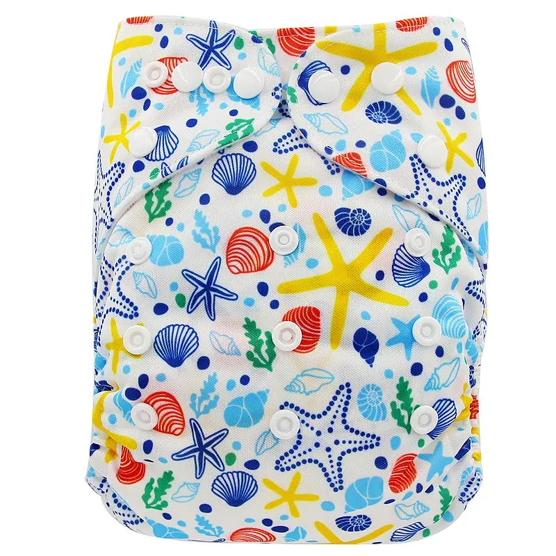 OB175 Карман пеленки крышка Couche Lavable новорожденных Ohbabyka подгузники многоразовые подгузники животный принт Единорог Ткань Подгузники - Цвет: OB175