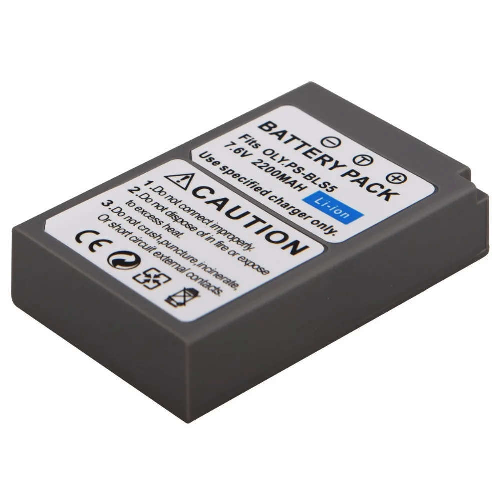 2x BLS-5 BLS5 2200mAh аккумулятор+ Автомобильное зарядное устройство+ адаптер EU для Olympus OM-D E-M10, Mark III, Mark II, PEN E-PL2, E-PL6, E-PM2, Stylus 1