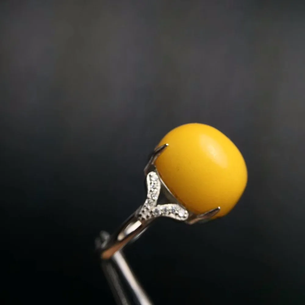 Uloveido искусственное серебряное овальное кольцо из натурального пчелиного воска