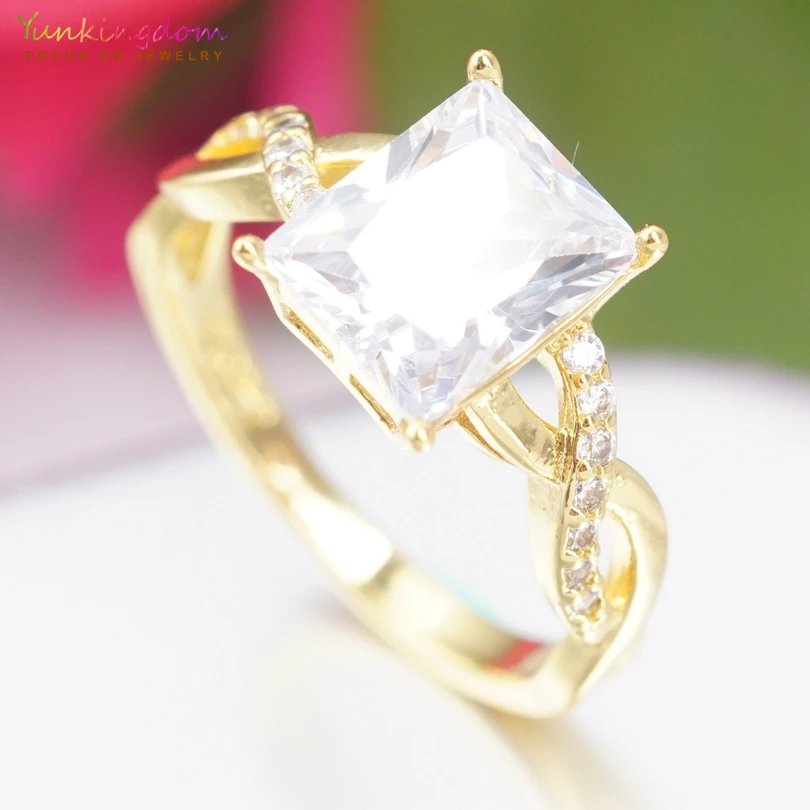 Женское Обручальное кольцо с фианитом 4 цвета|fashion jewelry ring|jewelry ringswedding rings |