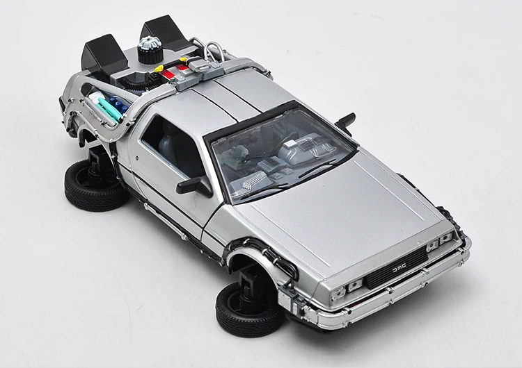 Модель автомобиля из металлического сплава, игрушки, 1:24, литая машина, oart 1, 2, 3, машина времени, DeLorean, DMC-12, модель, welly, Назад в будущее, автомобиль