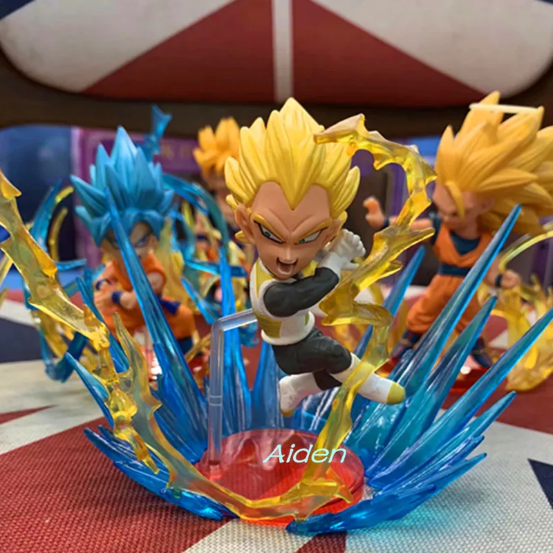 9 шт./компл. Dragon Ball WCF Super Saiyan Blue Rose Son Goku Kakarotto Vegeta Freza Broly PVC Фигурки игрушки коробка 10