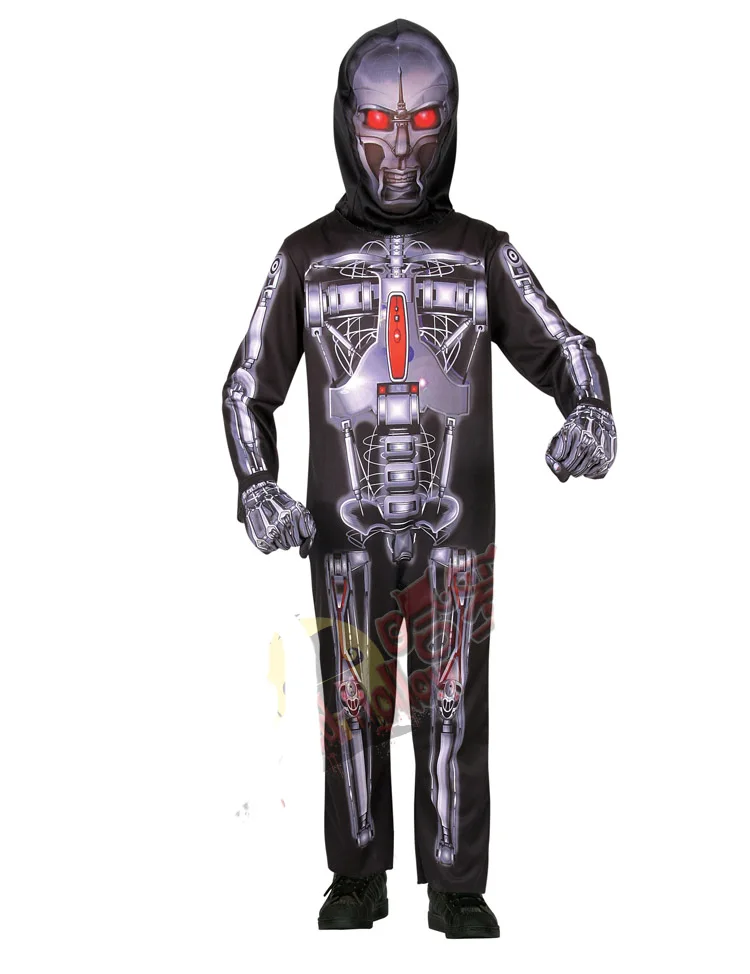 Бесплатная доставка Детский костюм робота призрака для Хэллоуина косплея шляпы