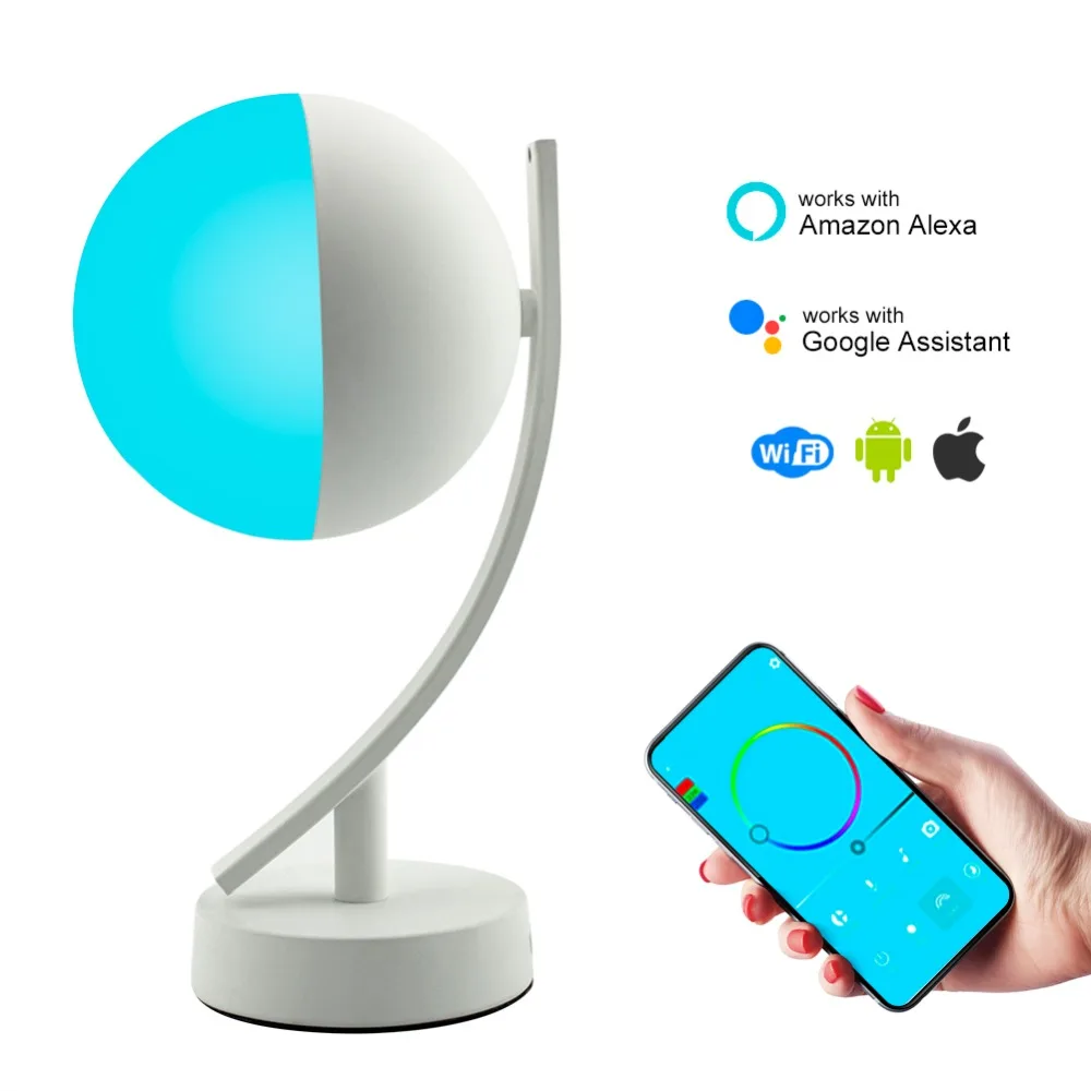 Newst Led умная Ночная подсветка 7 W умный стол свет RGBW Wi-Fi APP дистанционного Управление затемнения США ЕС Plug Amazon Алекс умная лампа Декор