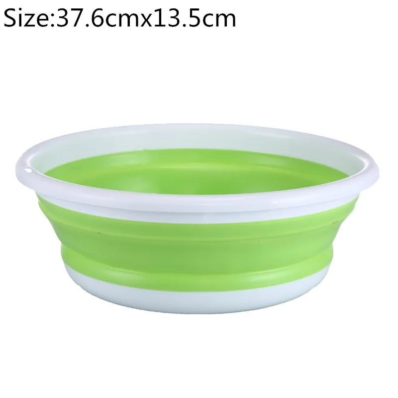 green 37.6cmx13.5cm Многофункциональное складное ведро, портативное складное ведро для ног, складной умывальник для путешествий за рубежом, умывальник, Открытый походный инструмент - Цвет: green 37.6cmx13.5cm
