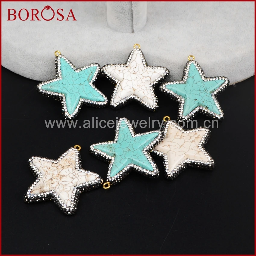 Borosa синий как-Lite камень белый камень в форме звезды Шарм Кристалл Rhinestone проложить вокруг ювелирных камней DIY для женщин JAB539