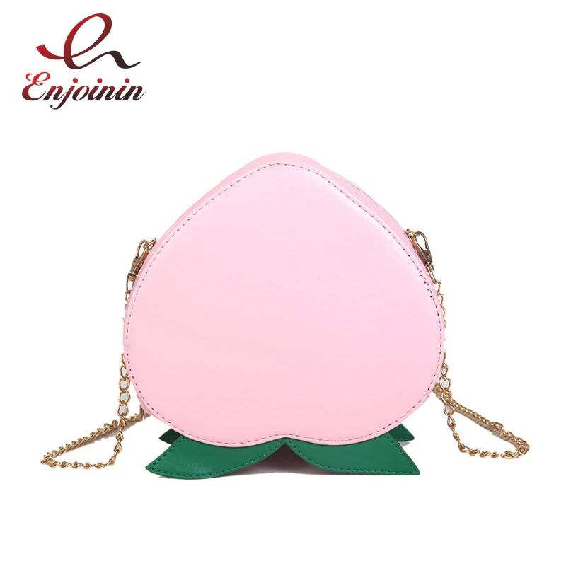 Fun Fashion Fruit Design Peach Watermelon Avocado Pu Leather Ladies Shoulder Bag Tote Crossbody Mini Messenger Bag Flap Handbag