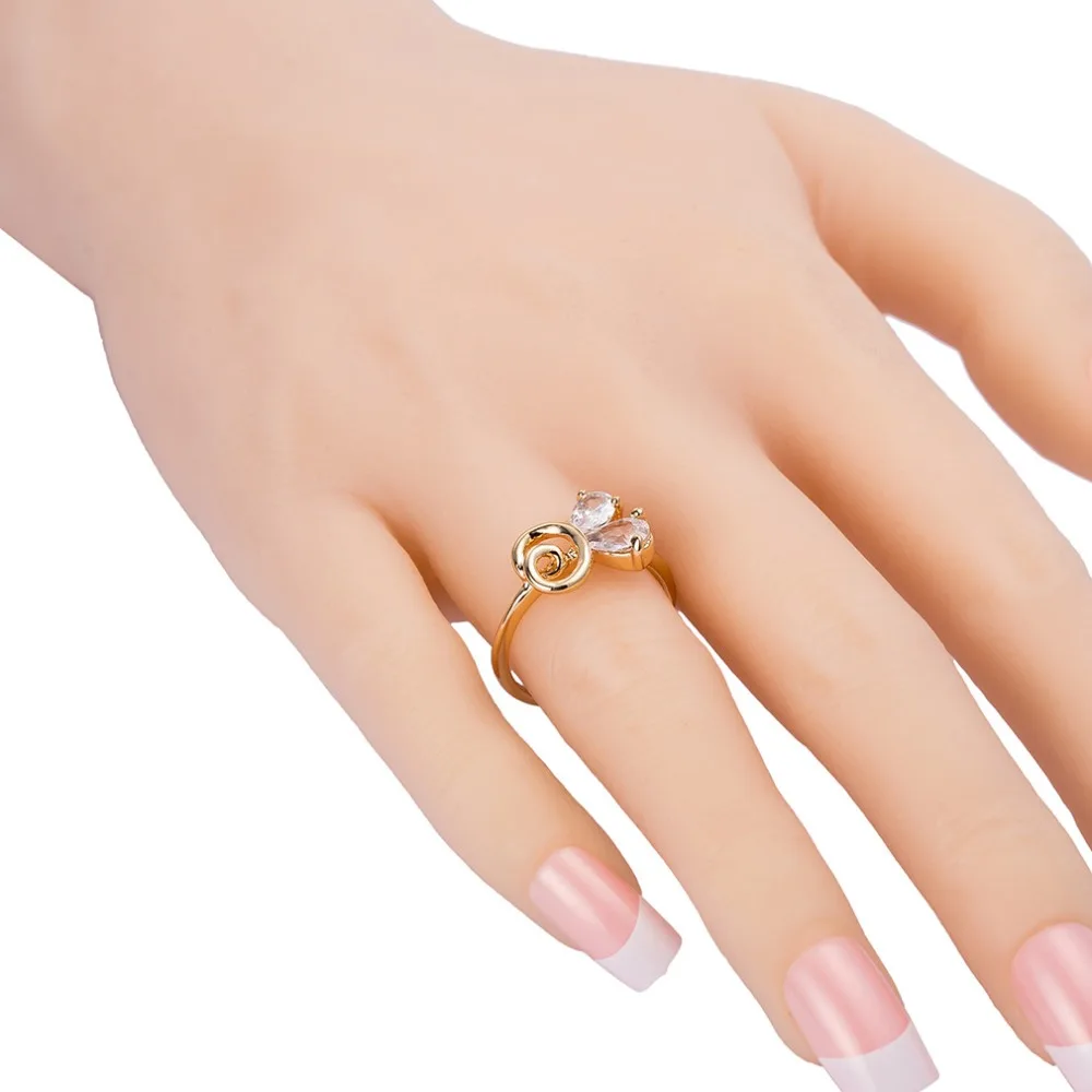 Gussiarro видео шоу кольца/Прозрачный кристаллический циркон кольца с бабочкой для