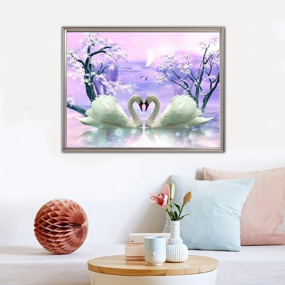 AZQSD Алмазная мозаика Лебедь Алмазная картина животное DIY Полная квадратная круглая Алмазная вышивка стразы украшение дома