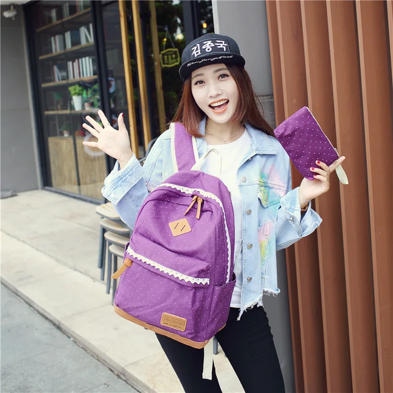 DENGPAO harajuku backpacks set korean style women canvas fashion girls school bags femme printing bagpack cute sac a dos | Багаж и сумки