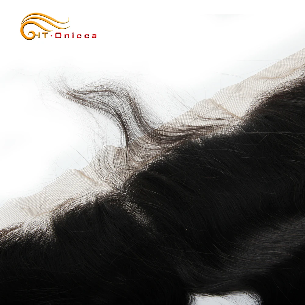 Onicca объемные волнистые пучки с фронтальным бразильским плетением волос 13x4