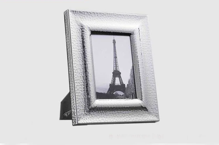 Серебристая металлическая фоторамка рамка для фотографий дисплей украшения