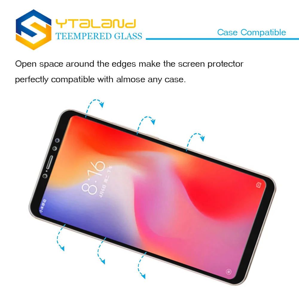 Закаленное стекло Ytaland с полным покрытием для XiaoMi Mi Max 3 защитная стеклянная