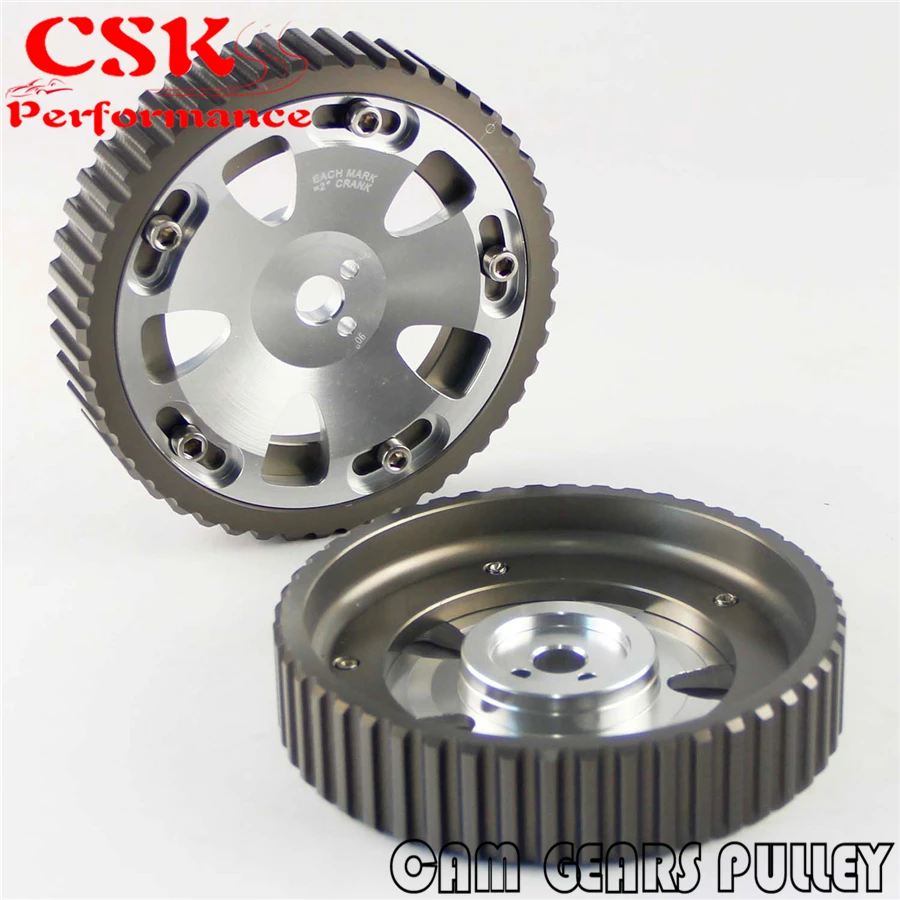 2 шт. кулачковый шкив комплект подходит для Mitsubishi Lancer EVO 1 9 ECLIPSE DSM 4G63 SILVER|cam gears|pulley