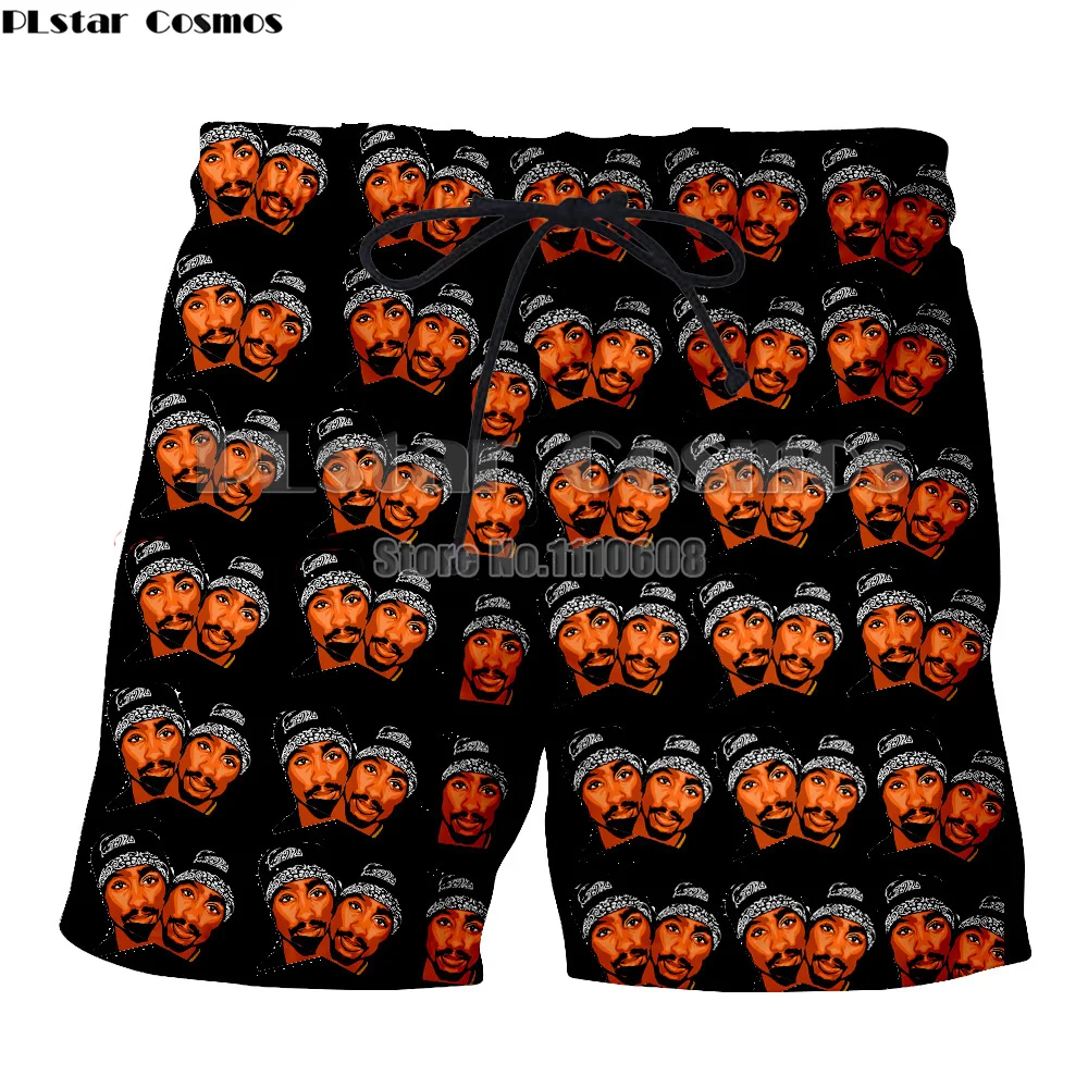 

new fashion Men women 3d Shorts Printing Tupac Shakur 2Pac Beach Shorts harajuku mens basic printed Shorts summer