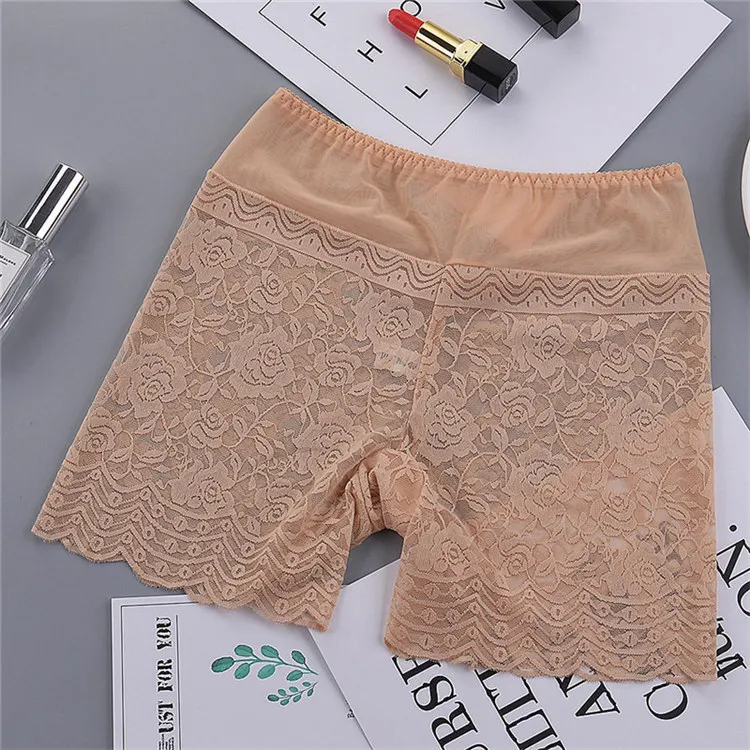 Женские с высокой талией под Штаны волокна бамбука сексуальные кружевные