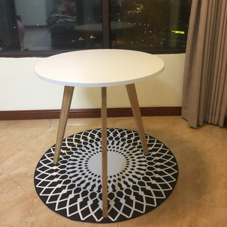 Модный флисовый черный и белый круглый ковер LIU в скандинавском стиле для спальни