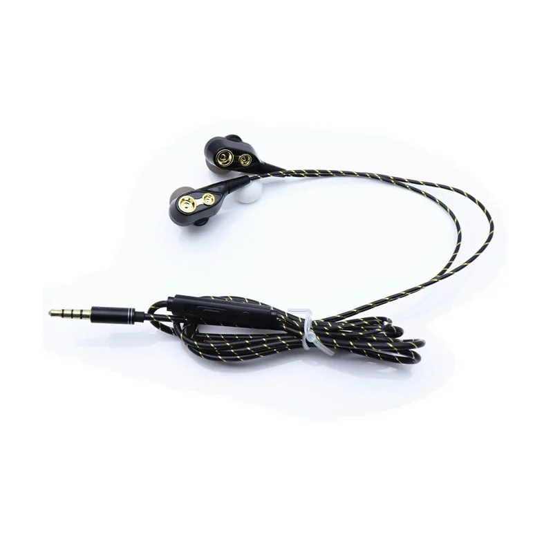 3 5 мм в ухо двойной Подвижный круг наушники бас провод контролируется музыка HIFIi