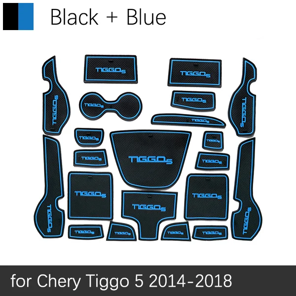 Противоскользящий коврик для ворот резиновая подставка под кружку для Chery Tiggo 5 Grand Tiggo5 аксессуары наклейки для автомобиля - Название цвета: Синий