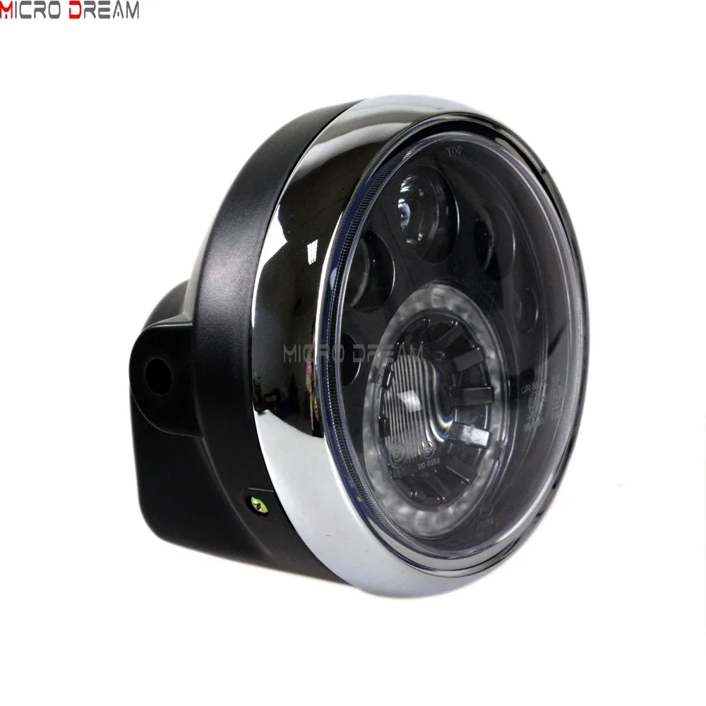 E mark Cafe Racer 7 ''светодиодный круглый фонарь Hi/Lo Beam 12v для Harley Dyna Softail FXWG FX Choppers Cruisers|