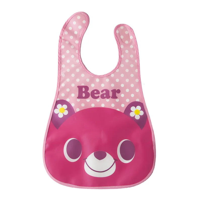 rose bear Высококачественные детские банданы нагрудники EVA пластиковые водонепроницаемые нагрудники для ланча Детские Мультяшные нагрудники Baberos для детей Одежда для кормления - Цвет: rose bear