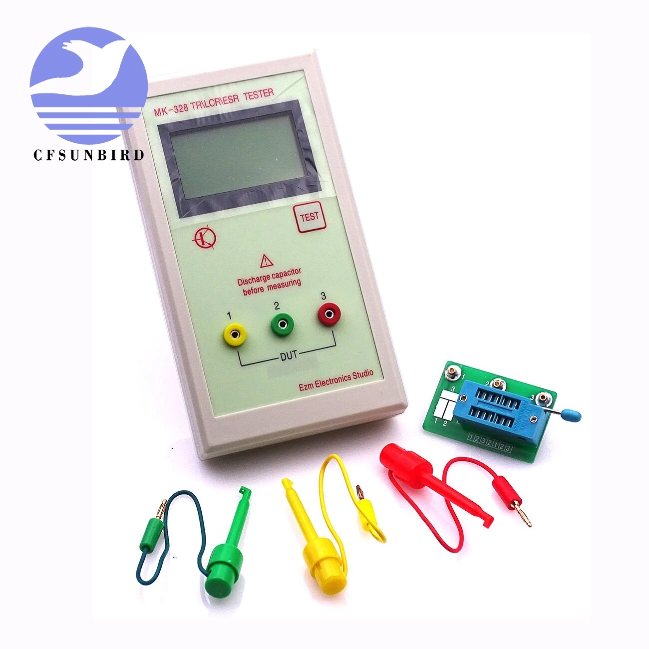 Тестер транзисторов CFsunbird Индуктивный резистор Измеритель LCR NPN PNP MOS|capacitor esr inductance