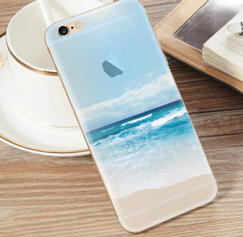 Landscape Scenery Case For iphone 7 6 6s Plus Mountain Building Sea Flower Nature View Soft Back cover 5 5s SE | Мобильные телефоны