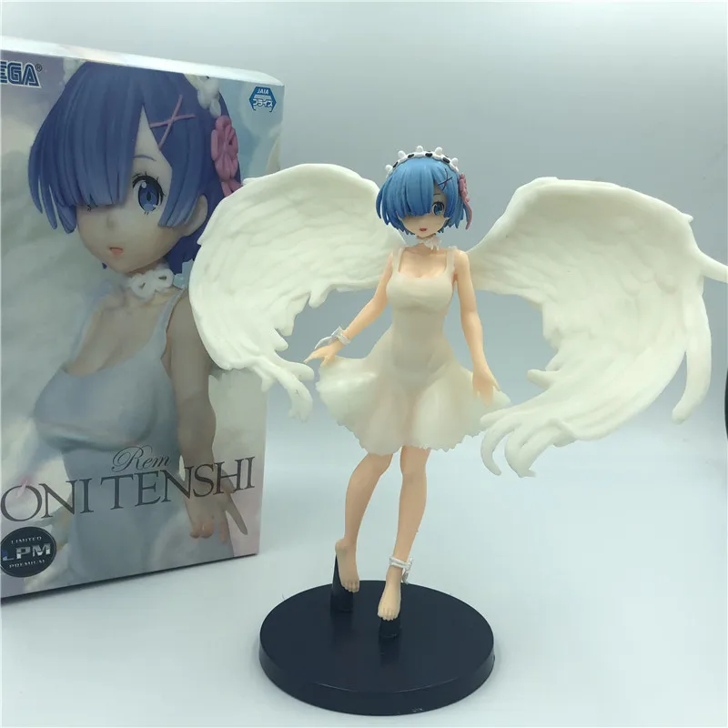 Аниме Re: жизнь в другом мире от zero Angel wings Rem Прозрачное платье ПВХ фигурка Милая Rem модель игрушки 23 см