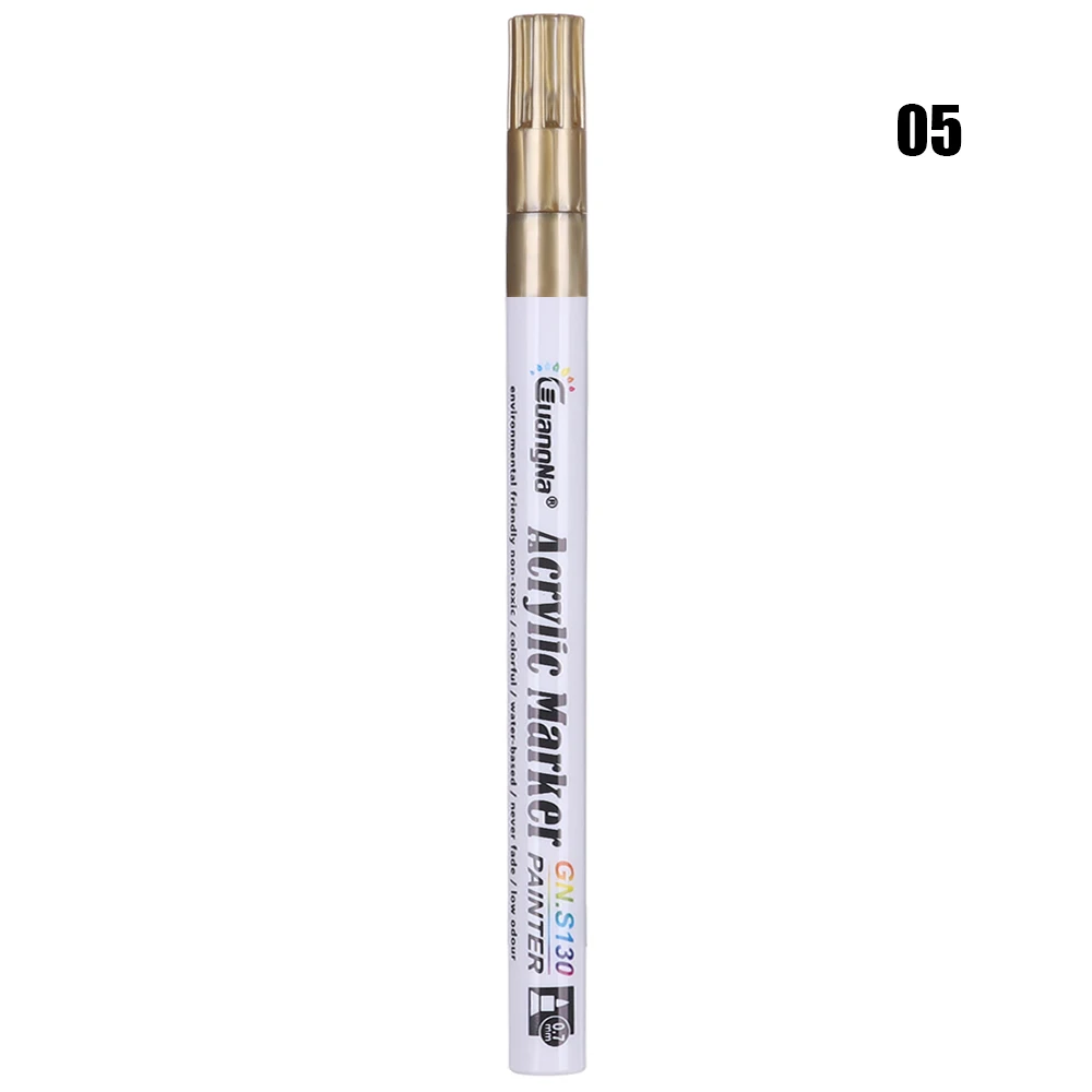 5 18 Color Metallic Micron Pen Detailed Marking Color Metal Marker For Album Black Paper Drawing School Art Supplies Paint Pens - Цвет: 5