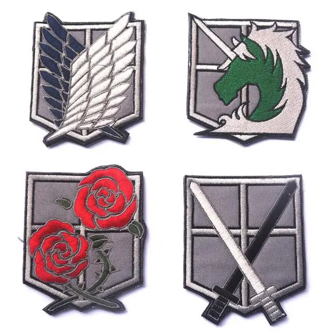 Вышитые патчи атака на Титанов Recon корпус/синие крылья игра косплей военный