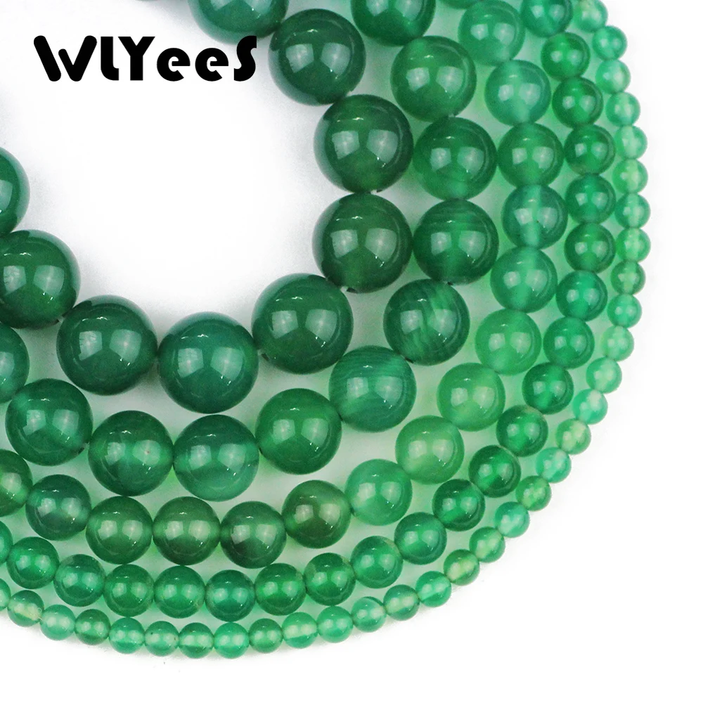 Круглые бусины WLYeeS из натурального зеленого Карнелиана 4 6 8 10 12 мм круглые