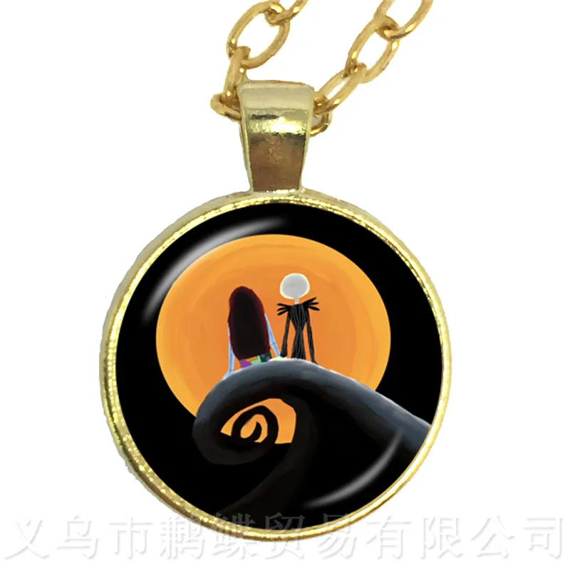 1 шт Джек Скеллингтон и Салли Кабошон ожерелье амулеты Хэллоуин ювелирные
