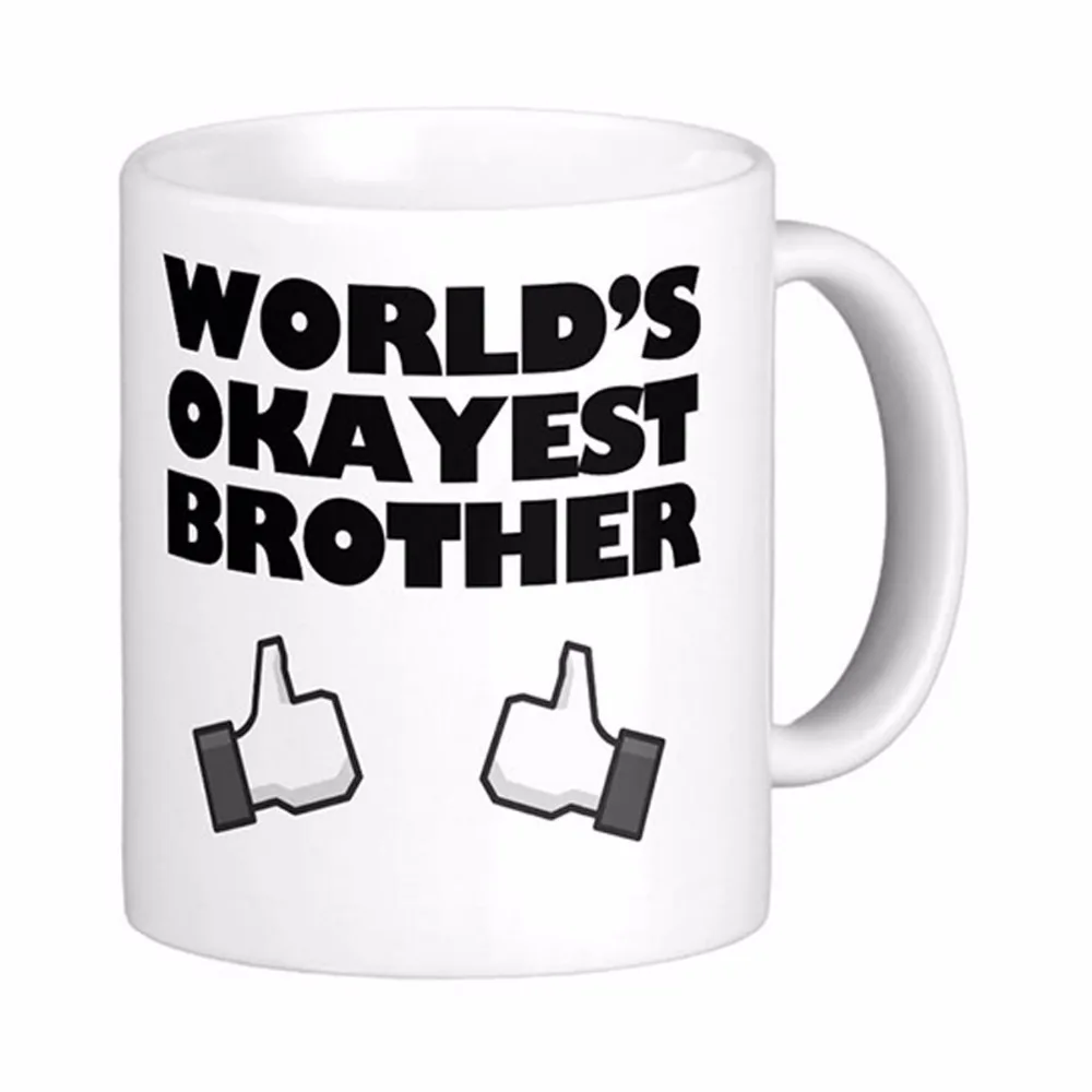 

World'S Okayest Brother, белые кофейные кружки, чайная кружка, подарок на заказ от LVSURE, керамическая кружка, дорожные кофейные кружки