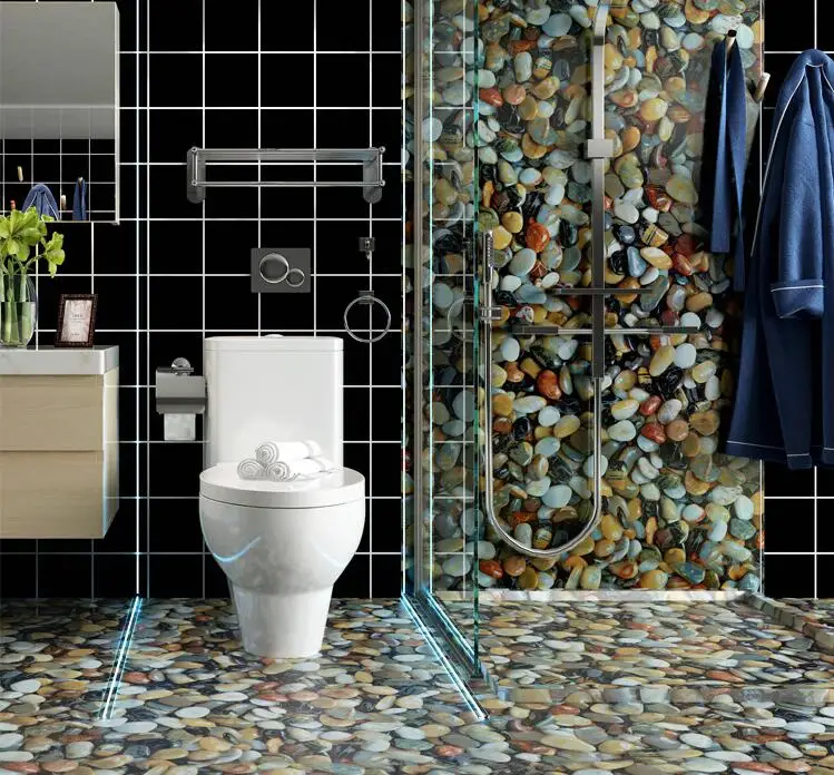 

Новинка 2019, водостойкие износостойкие самоклеящиеся обои, настенная наклейка из булыжника, толстая Настенная Наклейка для ванной комнаты