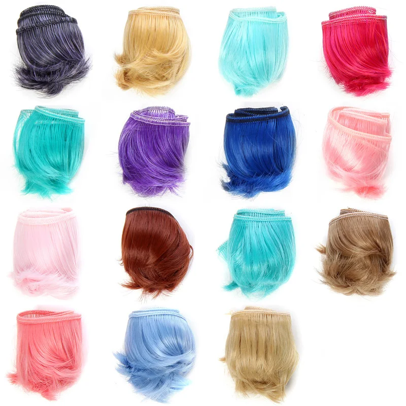 1 шт. 5 см кукла короткие DIY fringe волос/парики коричневый Черный цвет и хаки волос