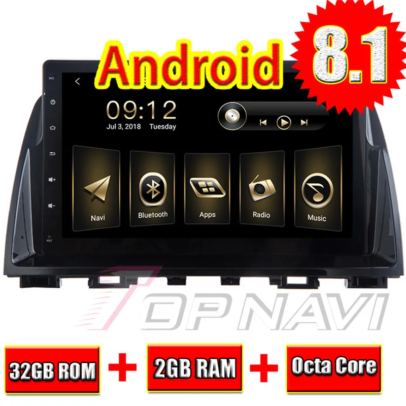 Автомобильный GPS-навигатор для Mazda 6 ATENZA 2014 2015 2016 Android 8 1 10 ''Topnavi Inand 32g