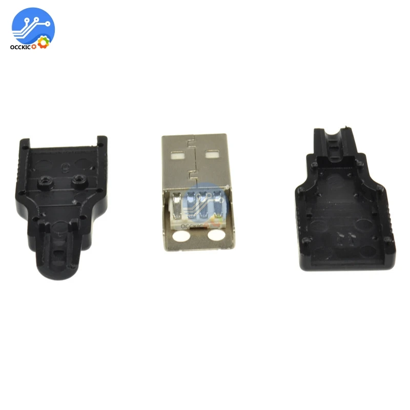 5 шт. 4-контактный Переходник USB Type A с черной пластиковой крышкой для