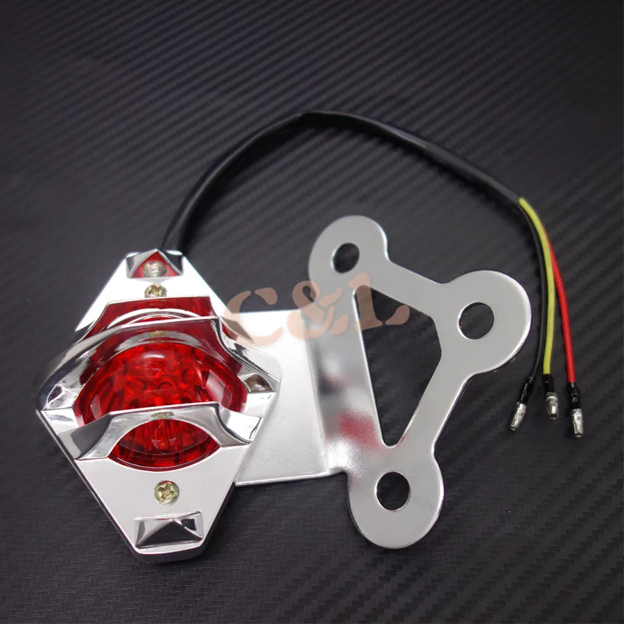 Хромированный мотоцикл светодиодный гриль задний стоп сигнал Кронштейн