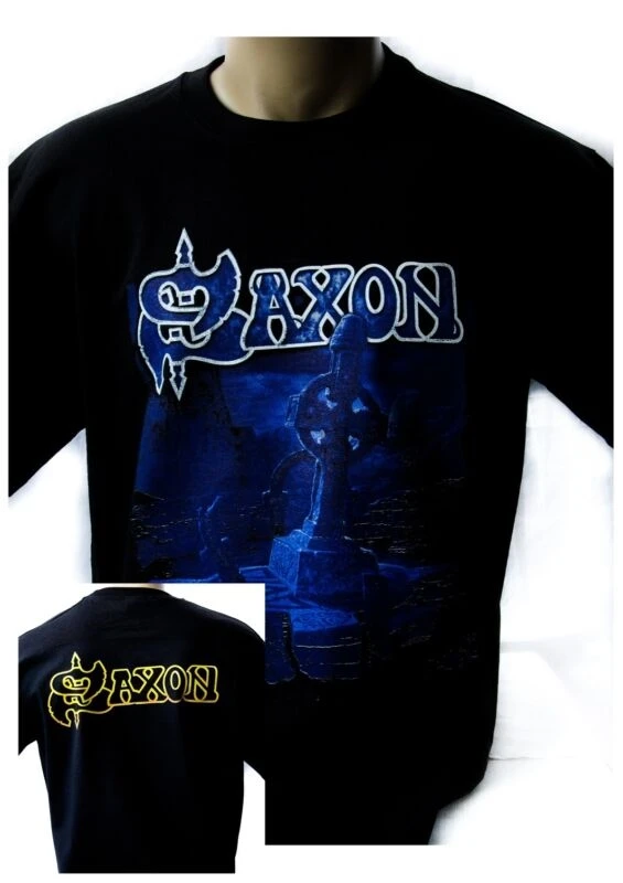 SAXON POSTER черная футболка мужская рок-группа музыка | Мужская одежда
