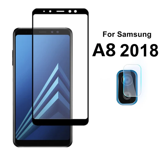 For A8 2018 2-в-1 защитная пленка из закаленного стекла для samsung galaxy A20 A30 A40 A50 A70 Камера защитное устройство для объектива на M20 M30 A7 A8 A9 защитная пленка объектива защитное стекло - Цвет: For A8 2018