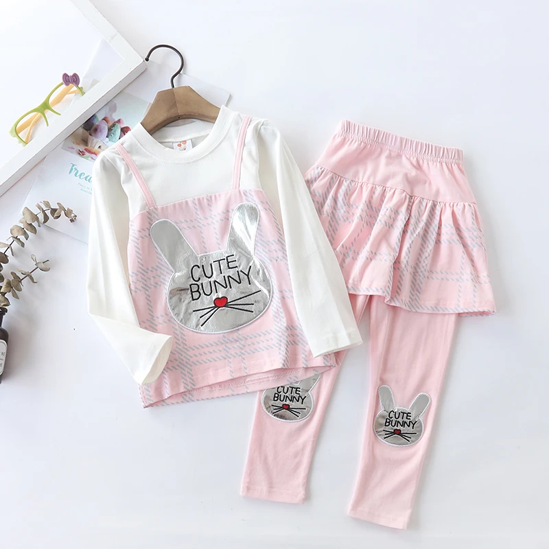 Костюм с мультяшным принтом для детей костюм-тройка длинными рукавами девочек