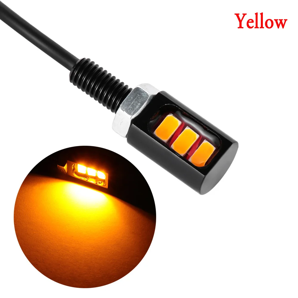 2 предмета 12V 3LED универсальный автомобиль мотоцикл номерной знак на шурупе-болте светильник лампа номерной знак светильник - Испускаемый цвет: Цвет: желтый